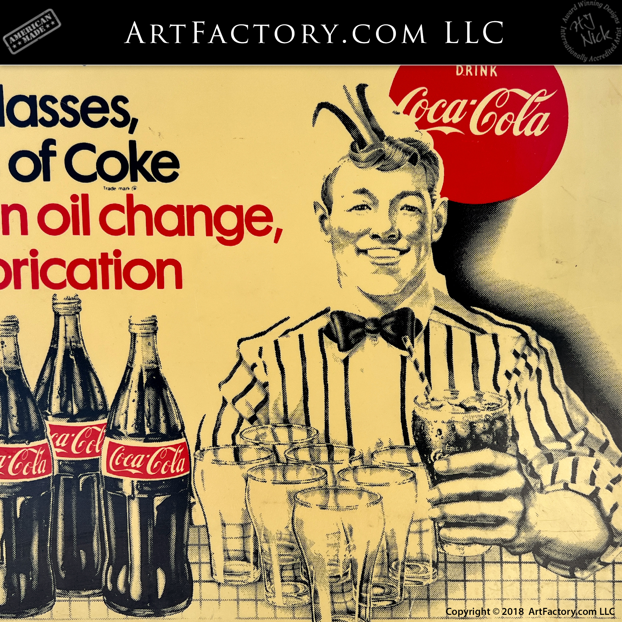 Vintage Free Coke Bottle Sign