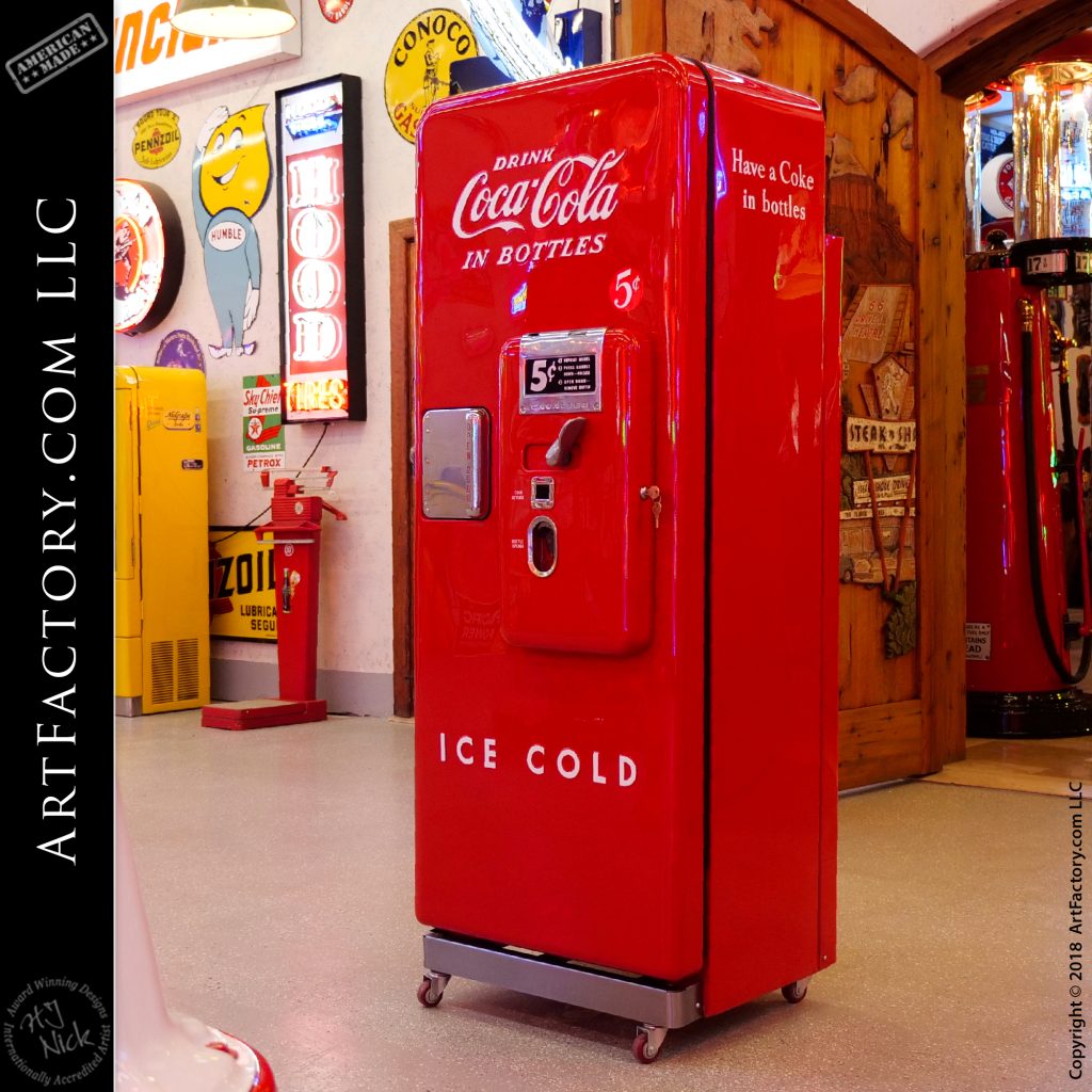 Vendo 23 Deluxe Coke Machine: Vintage Restored Soda Cooler/Vendor