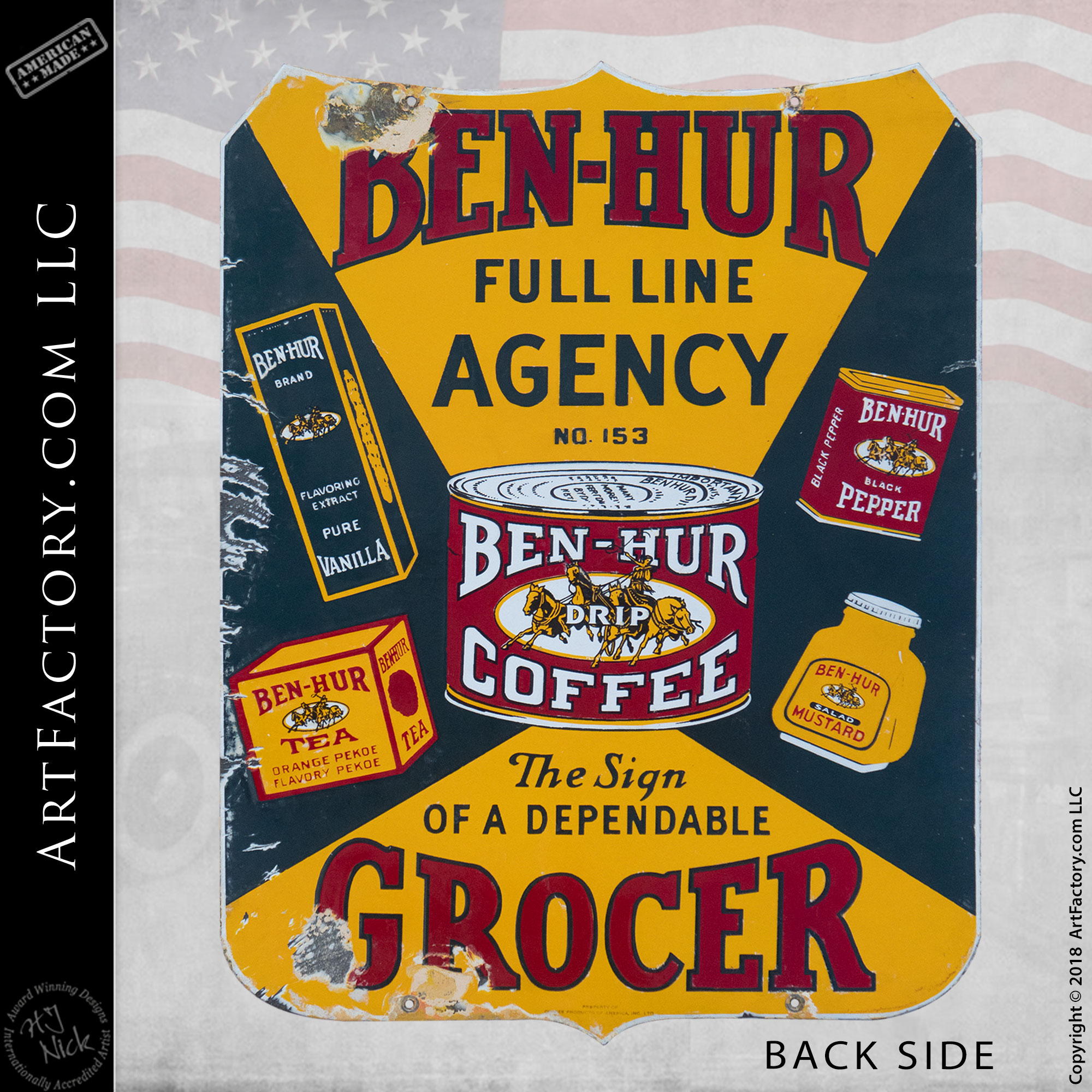 Vintage Ben Hur Grocery Sign