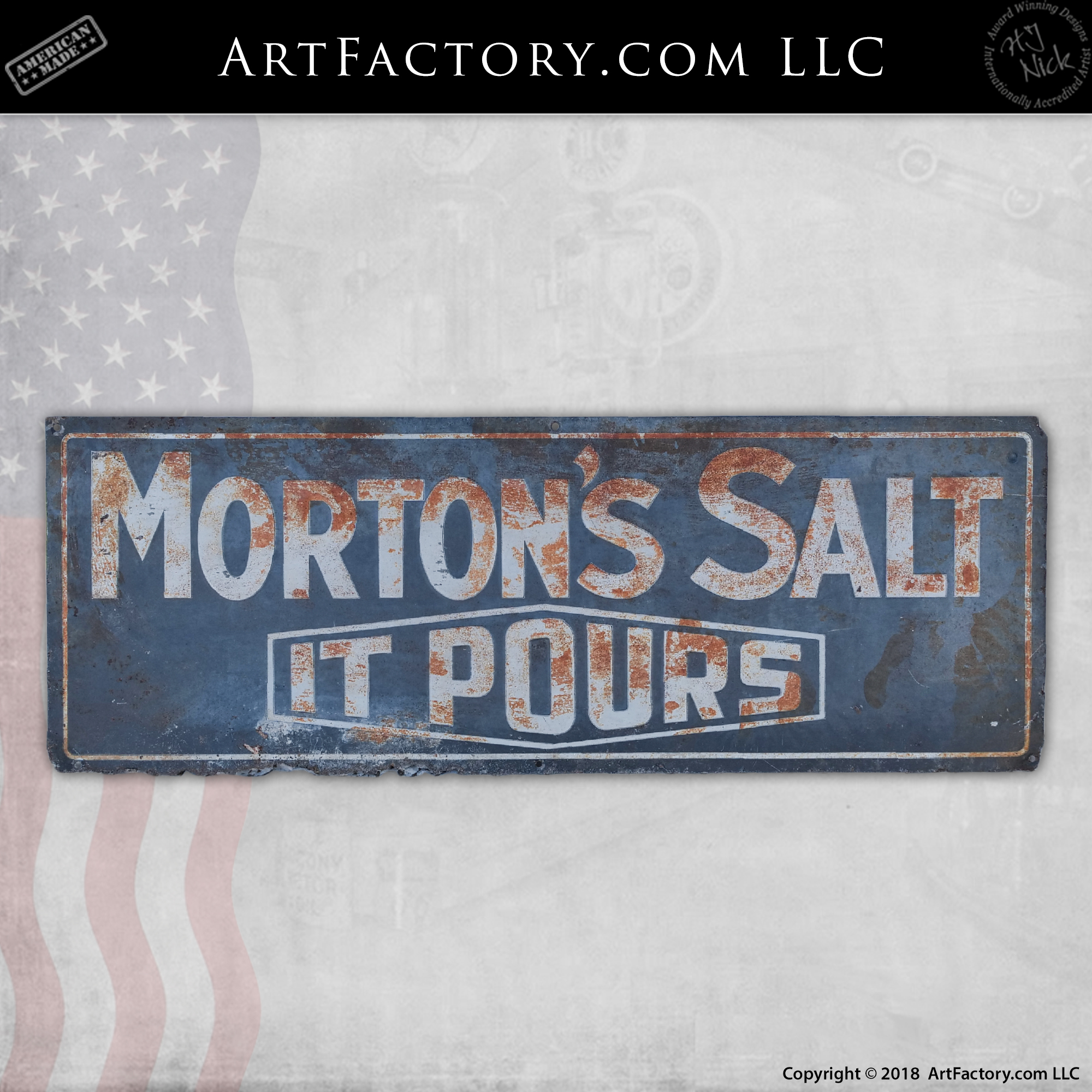 Vintage Mortons Salt Sign