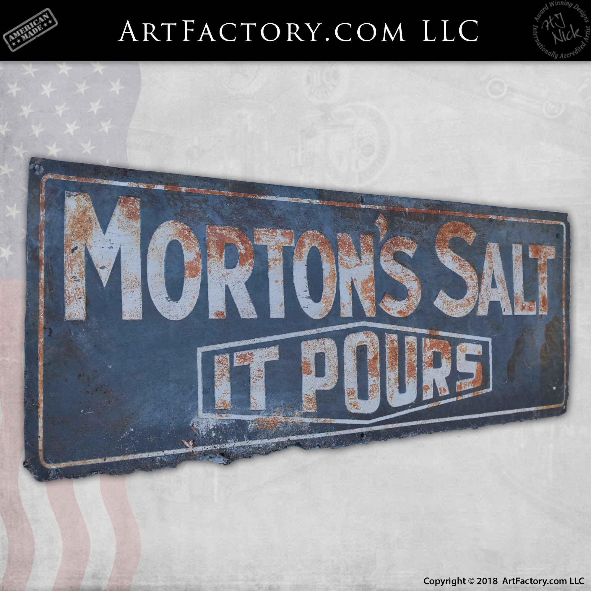Vintage Mortons Salt Sign