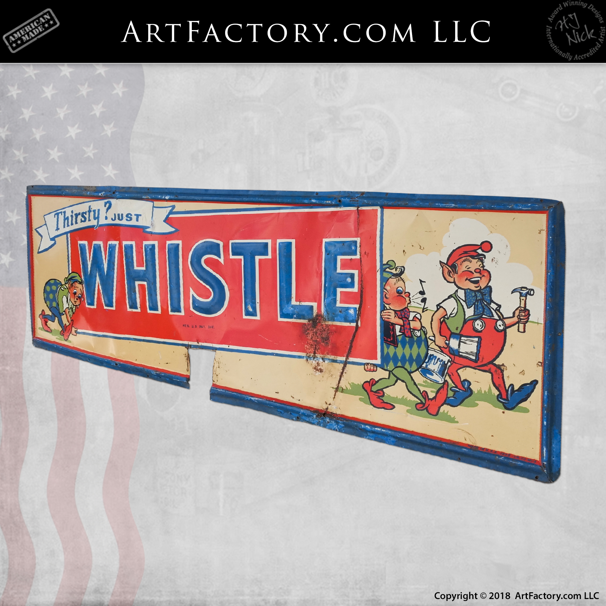 Vintage Whistle Sign