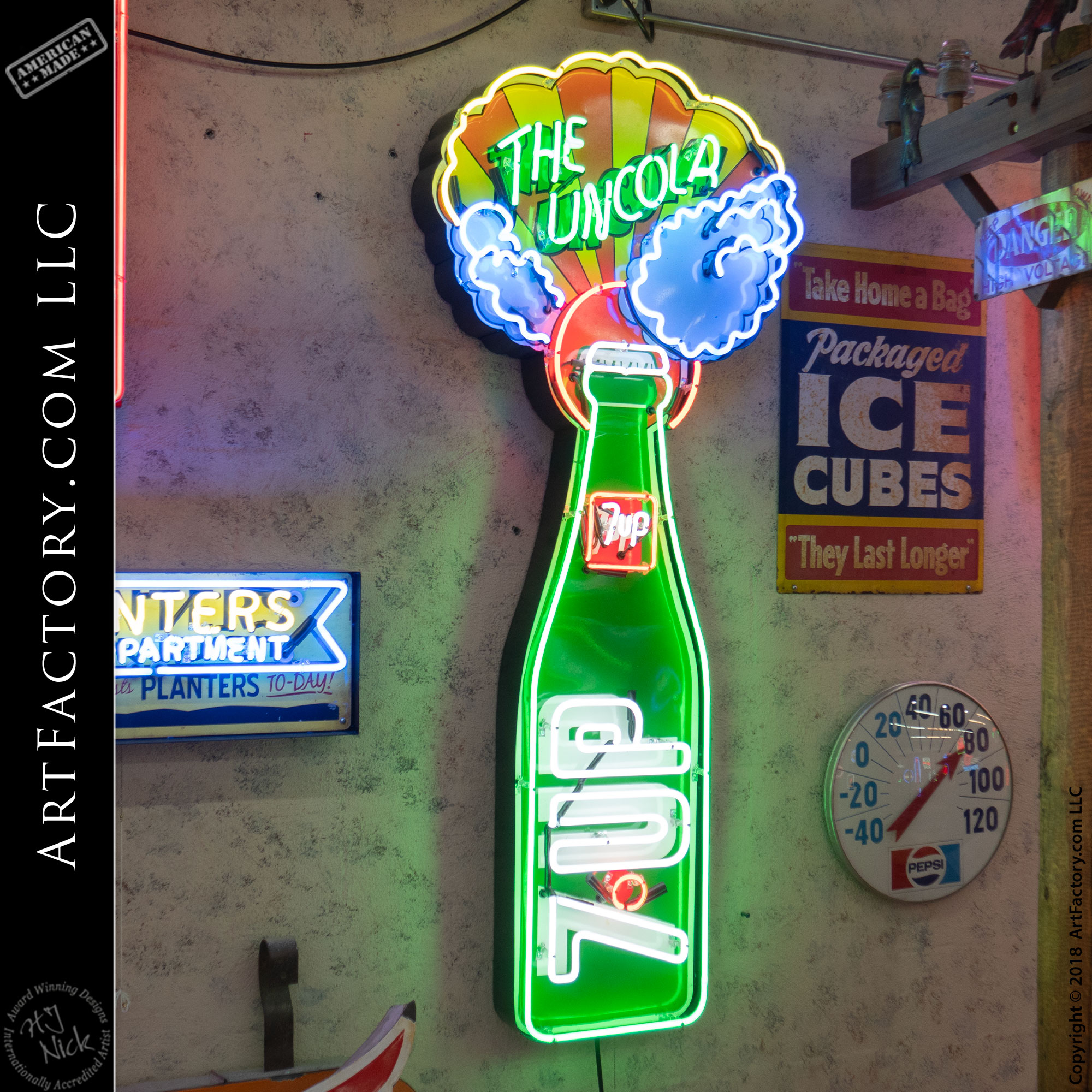 Large Vintage 7up Uncola Neon Sign