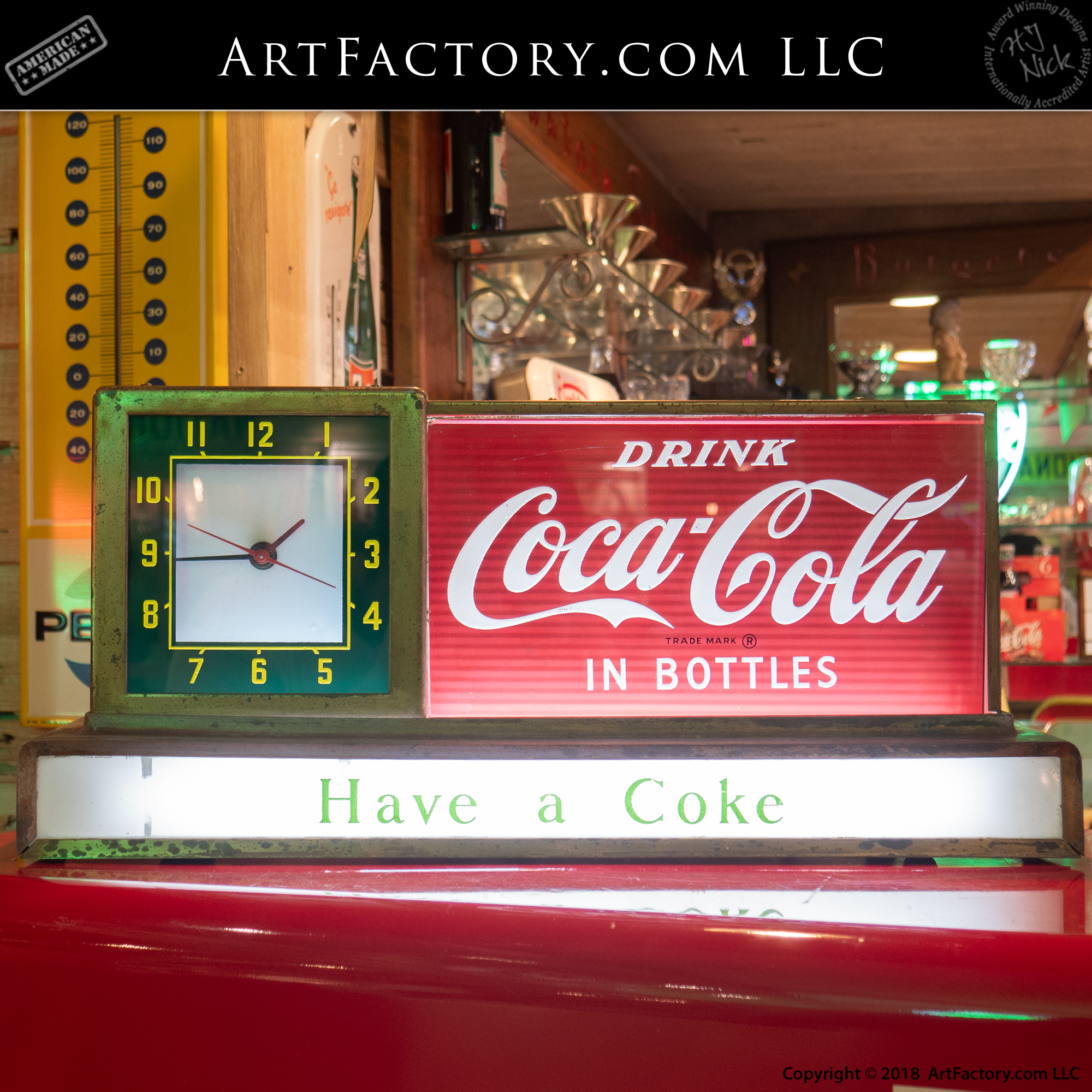 Vintage Drink Coke Clock