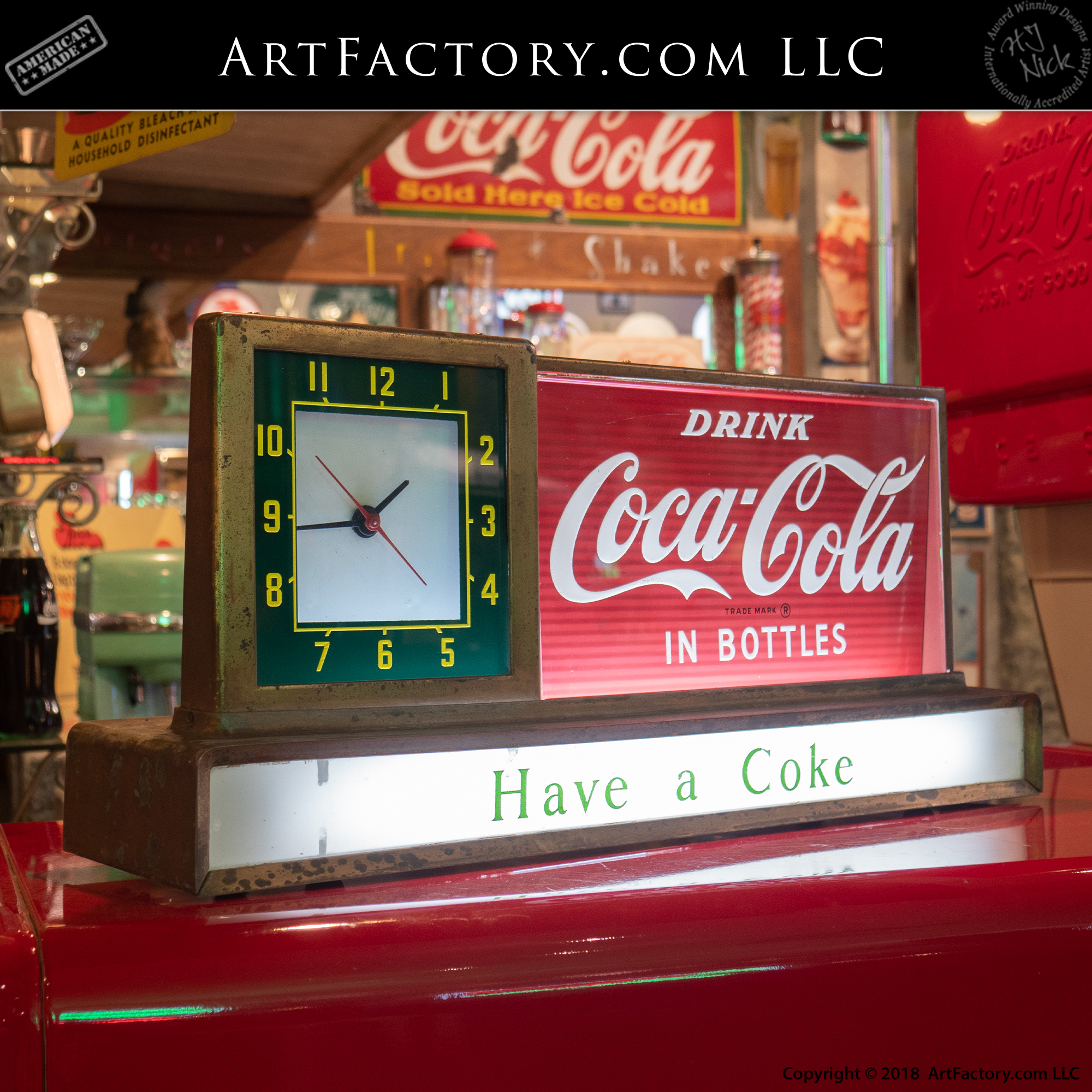 Vintage Drink Coke Clock
