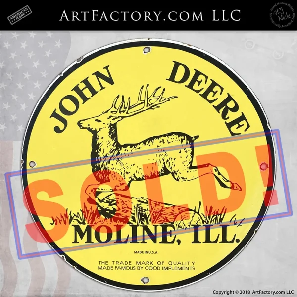 Vintage John Deere Moline, Ill. Sign