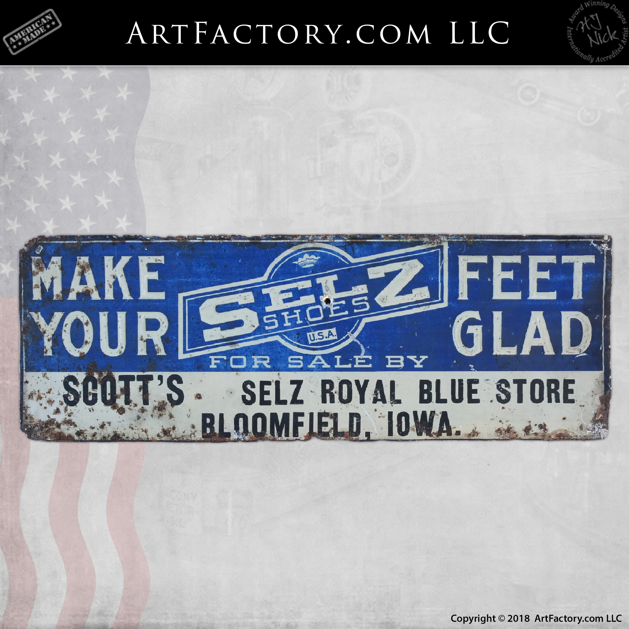 Vintage Selz Shoes Sign