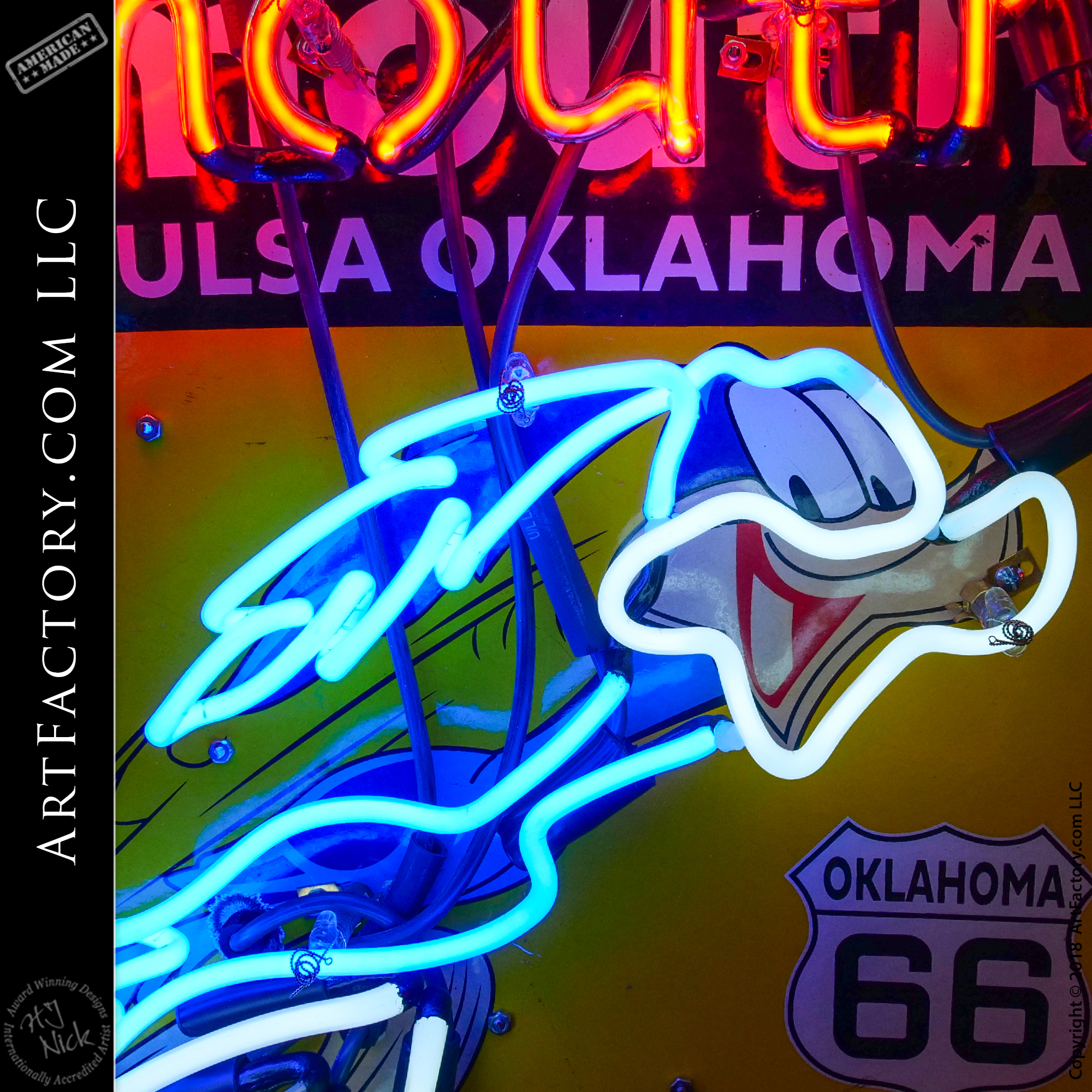 Road Runner Route 66 Neon Sign