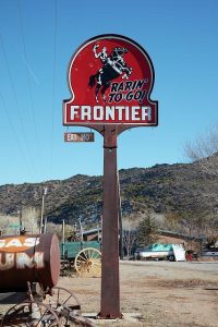 Frontier Gas Station Roadside Sign in New Mexico