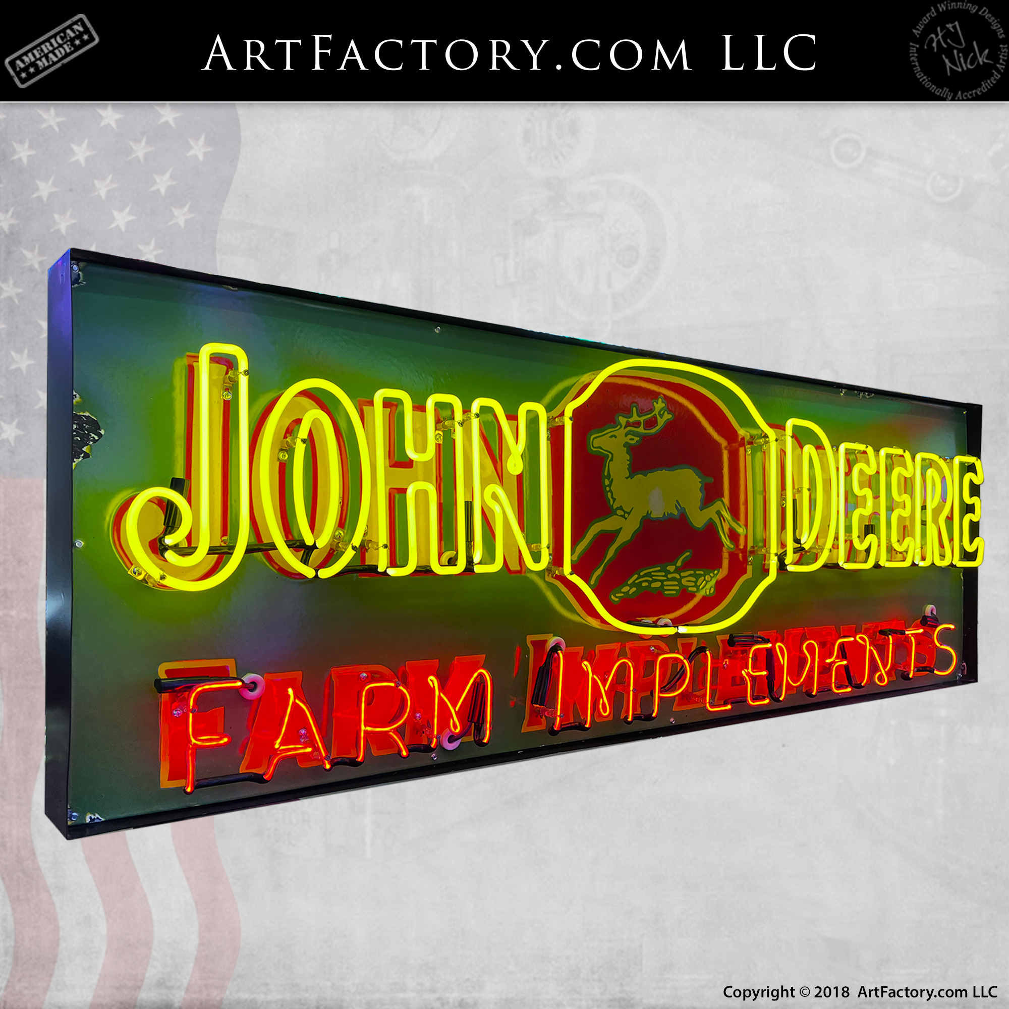 New John Deere Farm Implements Neon Sign