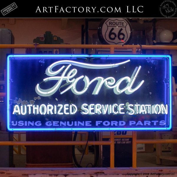 Ford Authorized Service Station Rectangle Neon