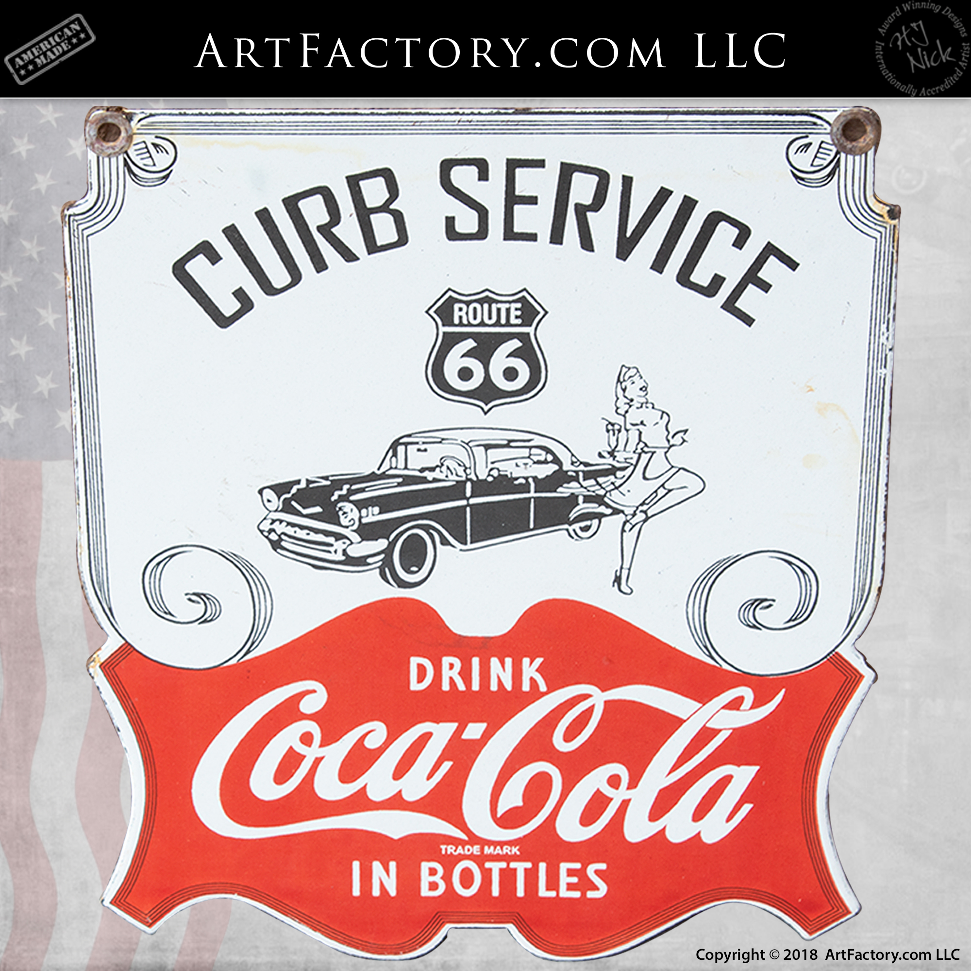 Curb Service Route 66 Coca Cola