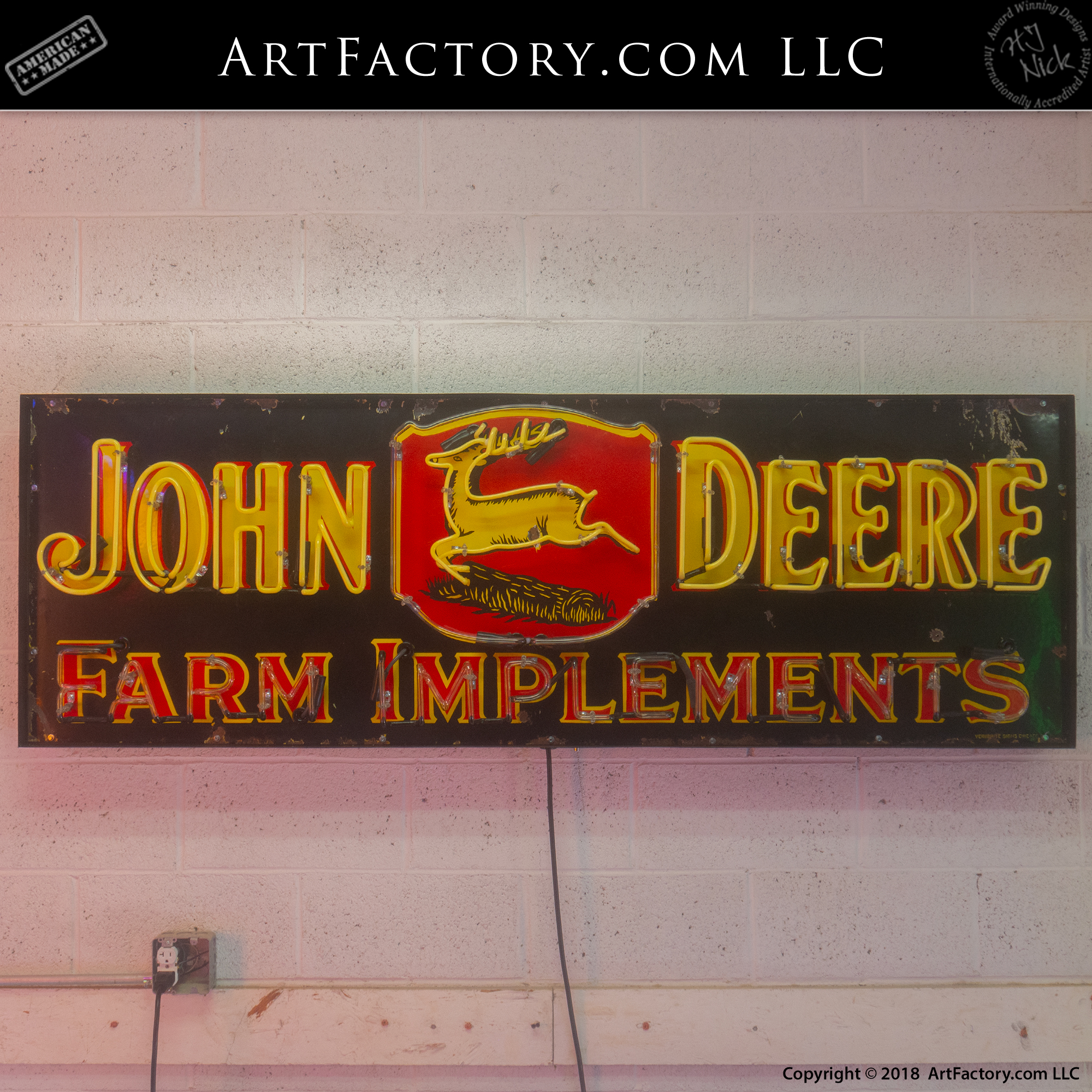 New Vintage John Deere Farm Neon Sign