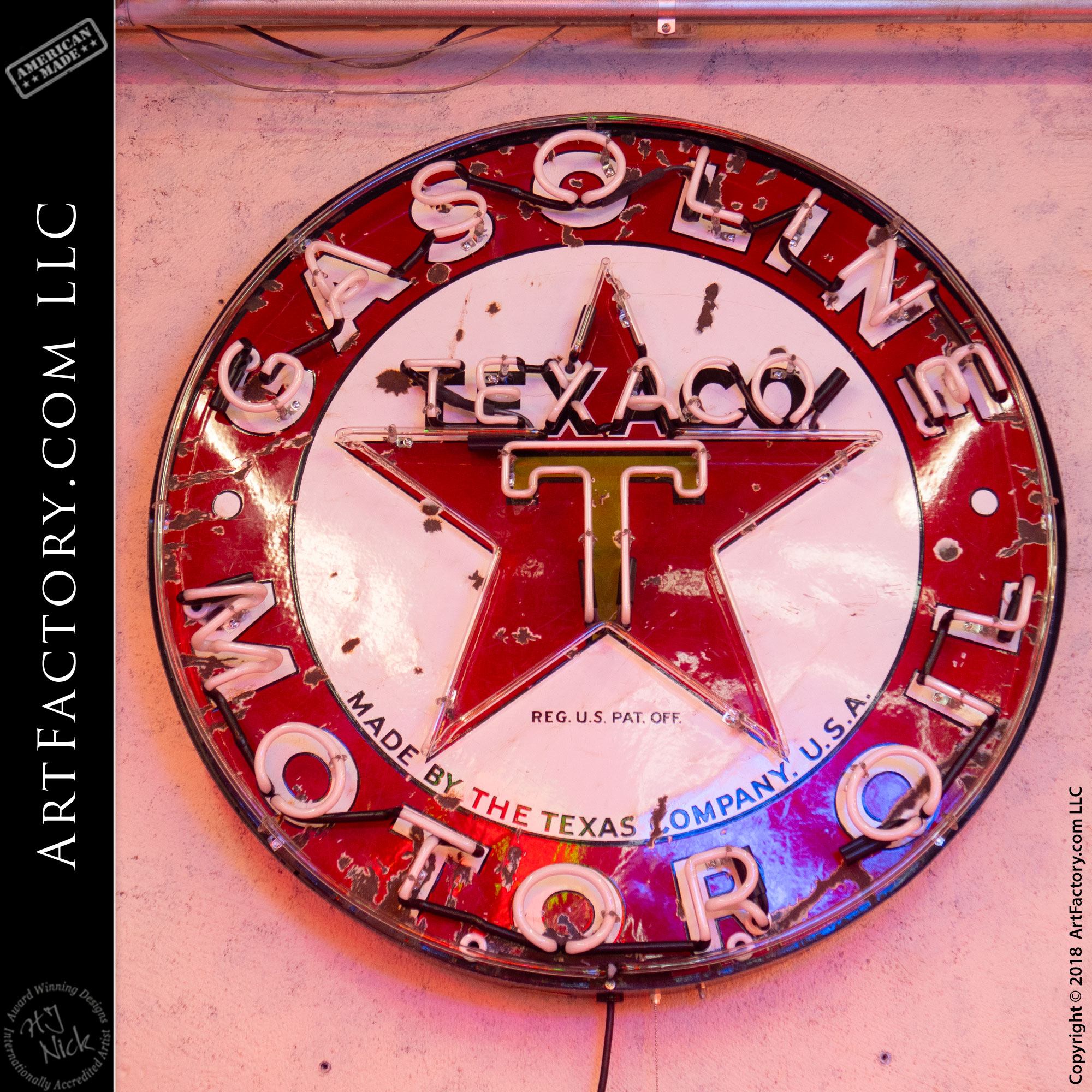 New Vintage Texaco Neon Gas Sign