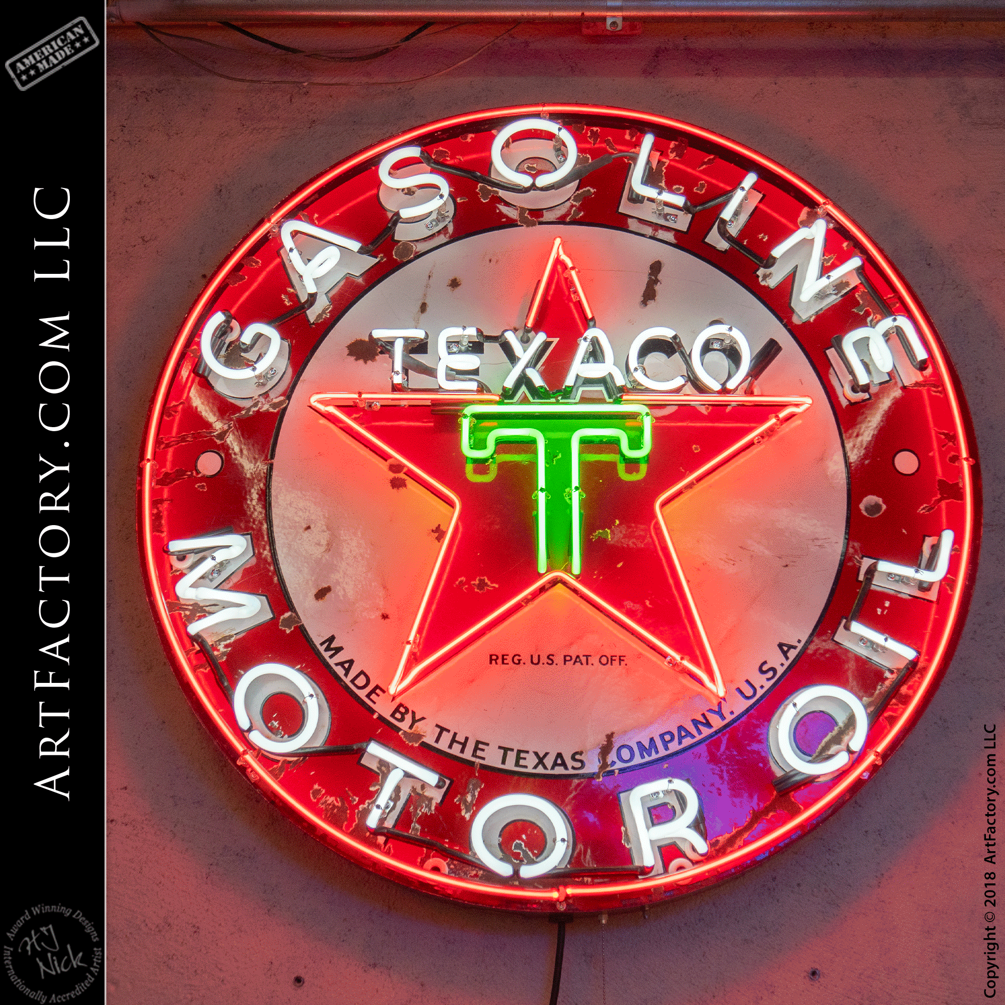 New Vintage Texaco Neon Gas Sign