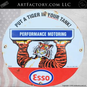 Esso Performance Motoring belly plate sign