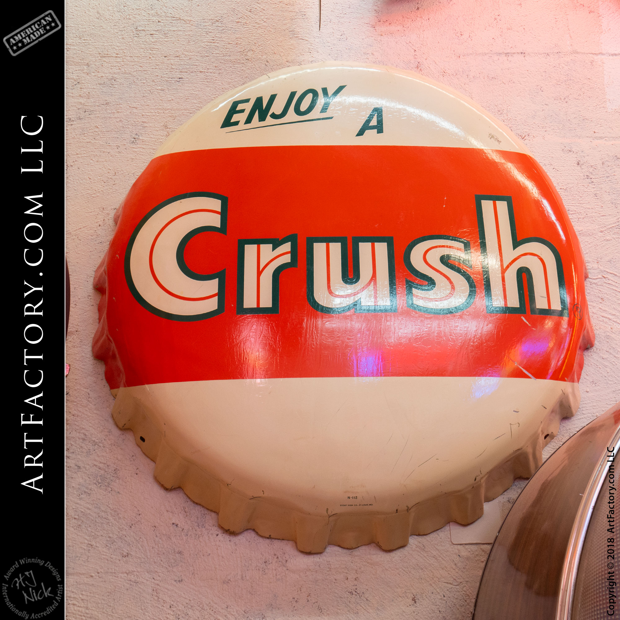 New Large Vintage Crush Soda Road Sign