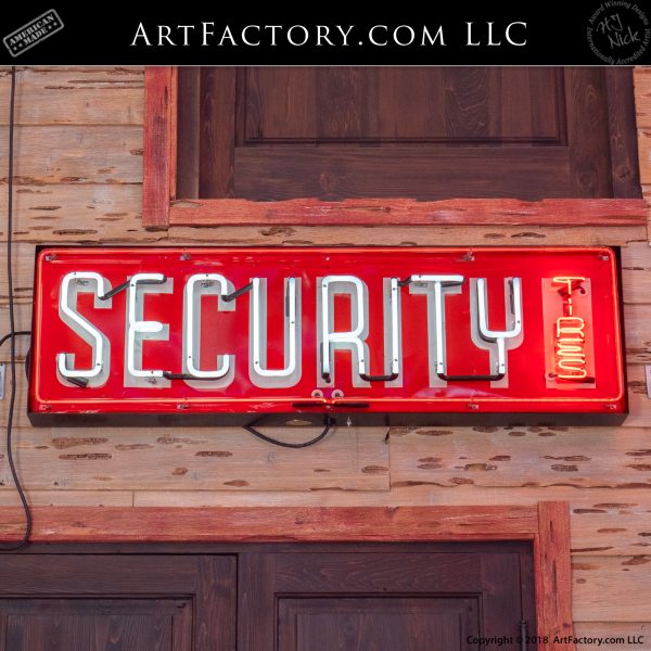 New Vintage Security Tires Neon Road Sign