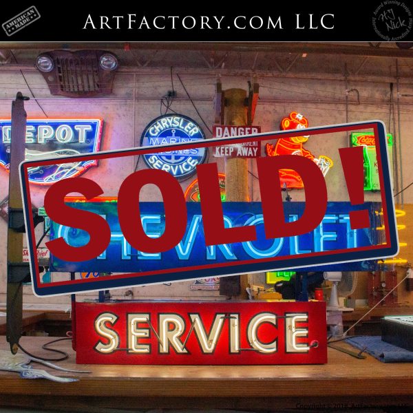 New Vintage Neon Chevrolet Service Sign sold