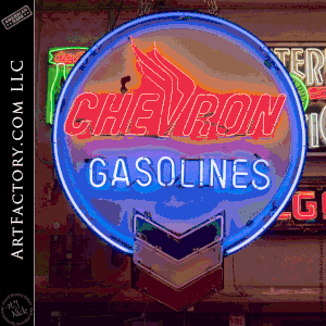 New Large Chevron Gasoline Garage Sign