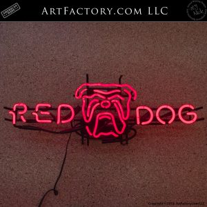 Small Red Dog Neon Beer Bar Sign