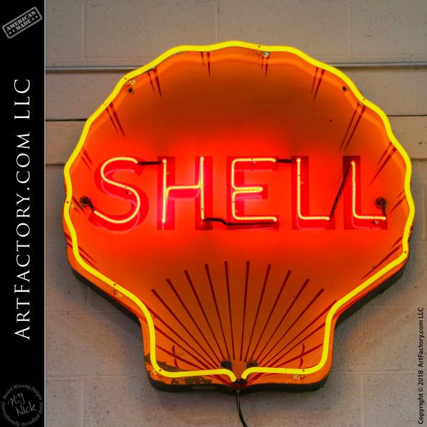 New Small Vintage Neon Shell Gasoline Sign