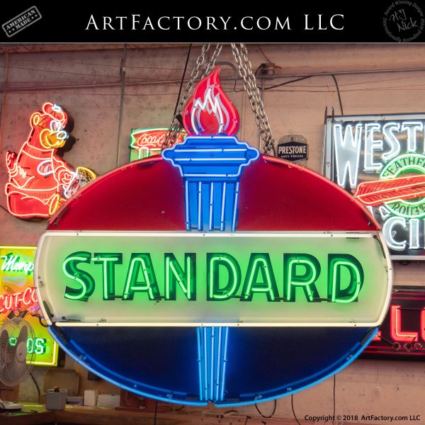 New Vintage Neon Standard Oil Torch Sign