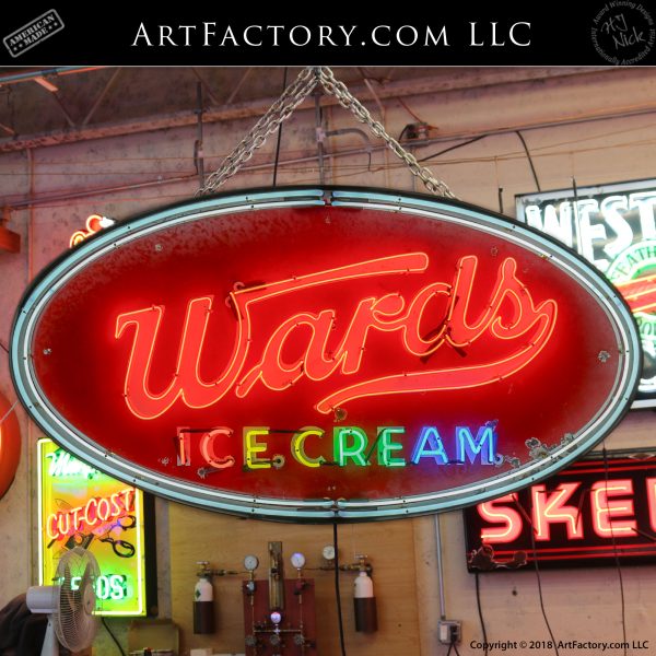 New Vintage Neon Wards Ice Cream Sign