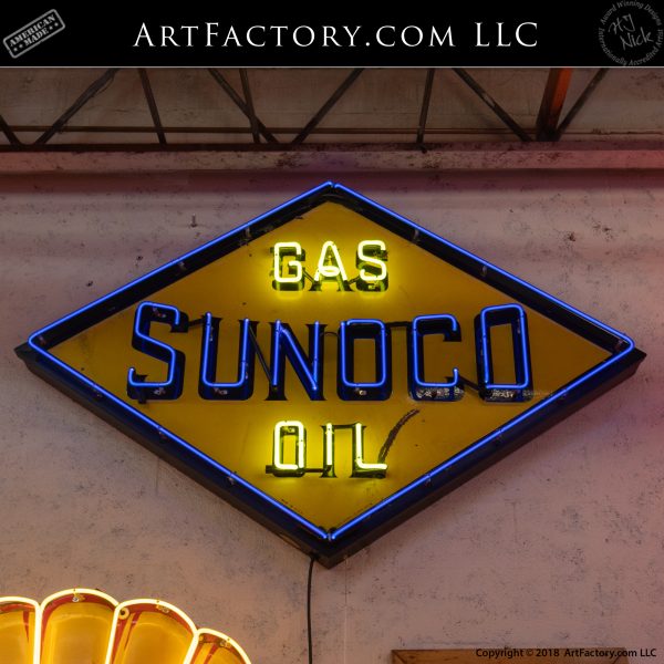 Vintage Sunoco Oil Gas Neon Sign