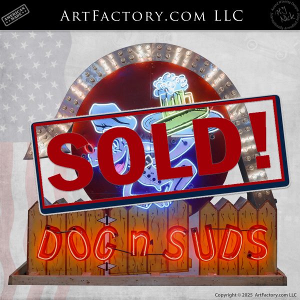 Dog N Suds Vintage Neon Sign Advertisement