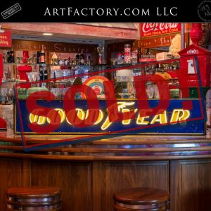 Vintage Goodyear Neon Sign: 5 Foot Lighted Genuine Porcelain Enamel - NS6186