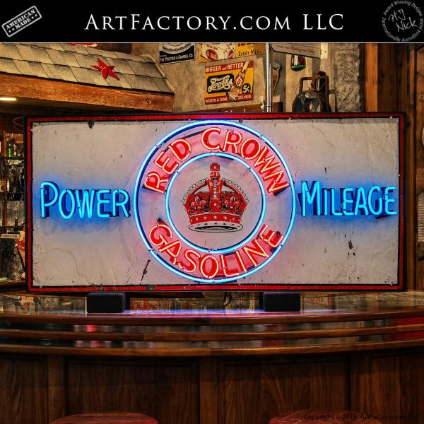 Red Crown Gasoline Neon Sign - NS7895