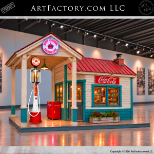 Vintage Red Crown Fueling Station Display