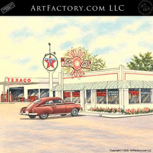 Texaco Station - Real American Rendering - TSR567