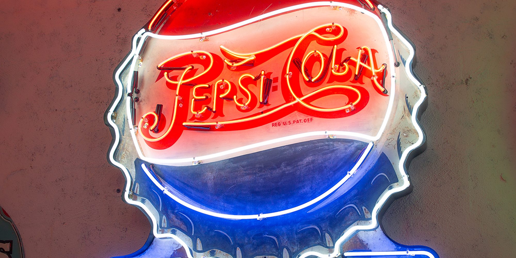 Pepsi Cola Featuring Gerber's Groc Vintage Neon Sign Full Length Pepsi Cola Die Cut Vintage Neon Sign with Gerber Grocery Advertisement at Scottsdale Art Facory Arizona