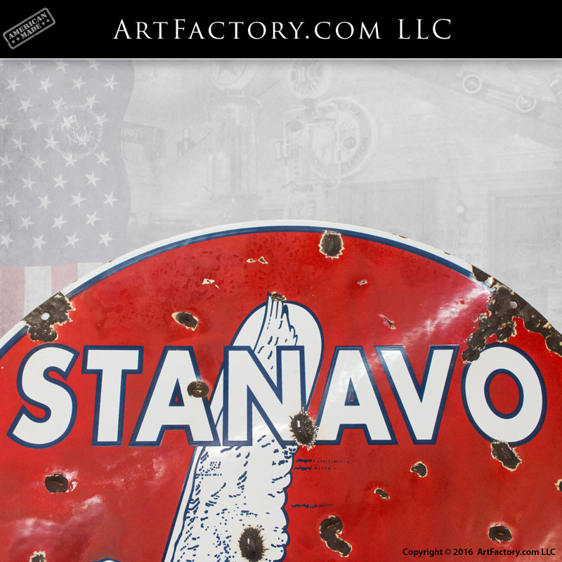 reproduction Stanavo round sign top